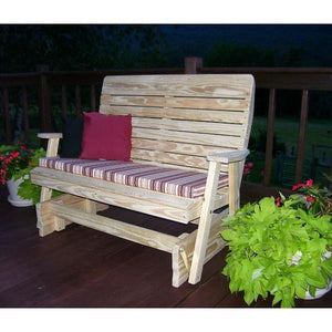 A & L Furniture Pressure Treated Pine Highback Glider Gliders 4ft / Unfinished