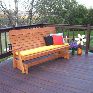 A & L Furniture Pressure Treated Pine Highback Glider Gliders 4ft / Unfinished