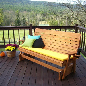 A & L Furniture Pressure Treated Pine Highback Glider Gliders 4ft / Unfinished