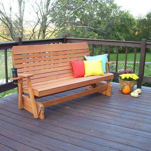 A & L Furniture Pressure Treated Pine Highback Glider Gliders 4ft / Unfinished