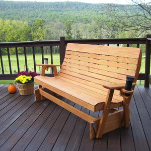 A & L Furniture Pressure Treated Pine Highback Glider Gliders 4ft / Unfinished