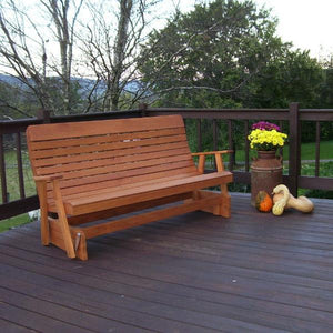 A & L Furniture Pressure Treated Pine Highback Glider Gliders 4ft / Unfinished