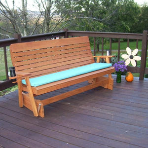 A & L Furniture Pressure Treated Pine Highback Glider Gliders 4ft / Unfinished