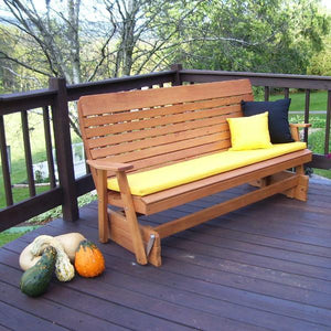 A & L Furniture Pressure Treated Pine Highback Glider Gliders 4ft / Unfinished