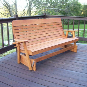 A & L Furniture Pressure Treated Pine Highback Glider Gliders 6ft / Cedar