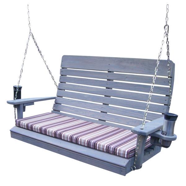 A &amp; L Furniture Pressure Treated Pine Highback Porch Swing Porch Swings 4ft / Gray