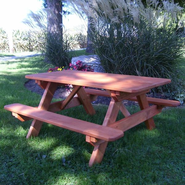 A &amp; L Furniture Pressure Treated Pine Kids Picnic Table Picnic Table Redwood / No