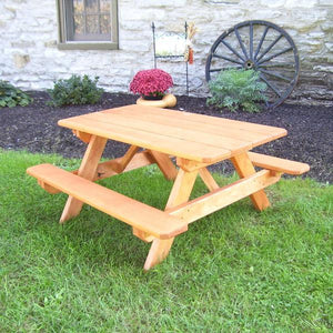 A & L Furniture Pressure Treated Pine Kids Picnic Table Picnic Table Unfinished / No
