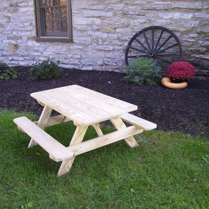 A & L Furniture Pressure Treated Pine Kids Picnic Table Picnic Table Unfinished / No