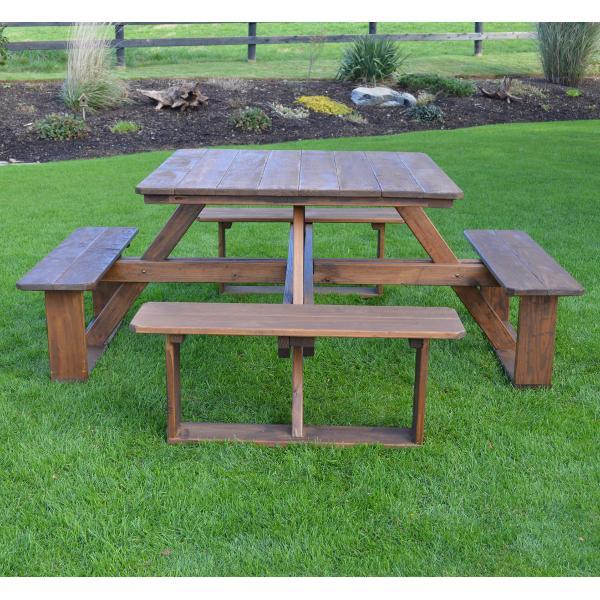 A &amp; L Furniture Pressure Treated Pine Square Walk-In Table Picnic Table Unfinished / No