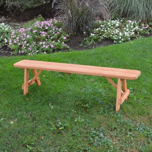 A &amp; L Furniture Pressure Treated Pine Traditional Bench Picnic Benches 2ft / Cedar