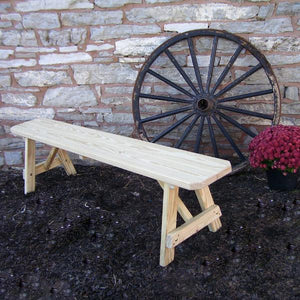 A & L Furniture Pressure Treated Pine Traditional Bench Picnic Benches 2ft / Unfinished