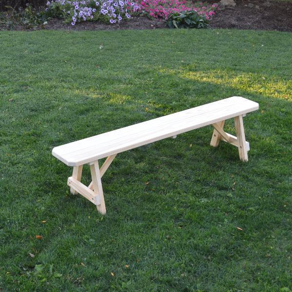 A &amp; L Furniture Pressure Treated Pine Traditional Bench Picnic Benches 6ft / Unfinished