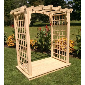 A & L Furniture Pressure Treated Yellow Pine Cambridge Arbor & Deck Porch Swing Stands 4ft / Unfinished
