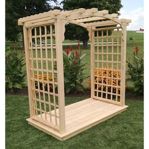 A & L Furniture Pressure Treated Yellow Pine Cambridge Arbor & Deck Porch Swing Stands 4ft / Unfinished