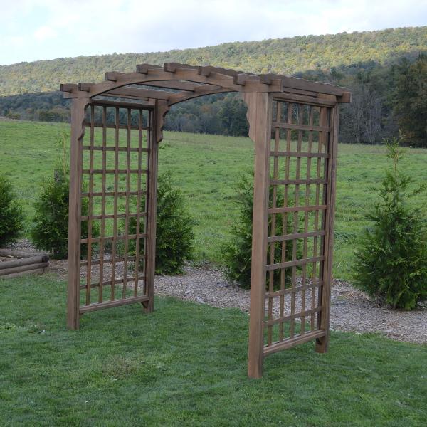 A &amp; L Furniture Pressure Treated Yellow Pine Cambridge Arbor Porch Swing Stands 4ft / Mushroom
