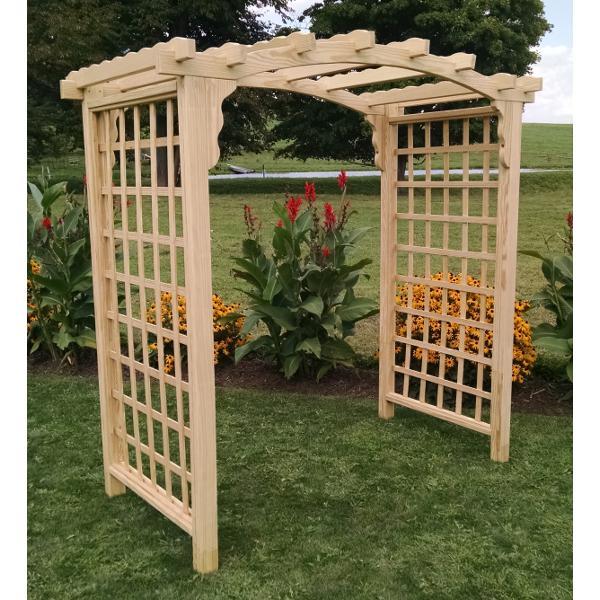 A &amp; L Furniture Pressure Treated Yellow Pine Cambridge Arbor Porch Swing Stands 4ft / Unfinished
