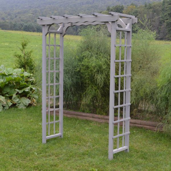 A &amp; L Furniture Pressure Treated Yellow Pine Morgan Arbor Porch Swing Stands 3ft / Gray