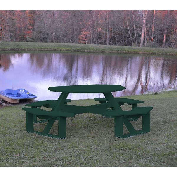 A &amp; L Furniture Recycled Plastic 54 Inch Octagon Walk-In Table Picnic Table Aruba Blue / No