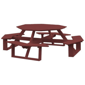 A & L Furniture Recycled Plastic 54 Inch Octagon Walk-In Table Picnic Table Cherrywood / No