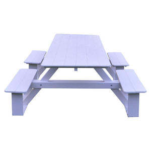 A & L Furniture Recycled Plastic 8 ft Walk-In Table Picnic Table Aruba Blue / No