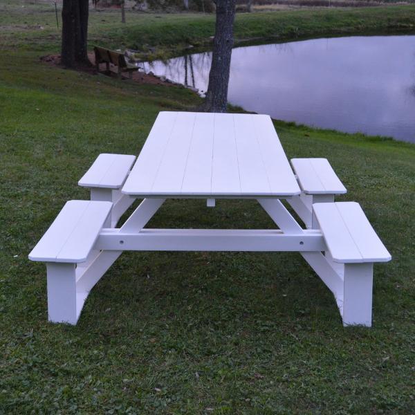 A &amp; L Furniture Recycled Plastic 8 ft Walk-In Table Picnic Table Aruba Blue / No