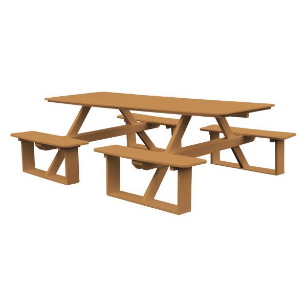 A &amp; L Furniture Recycled Plastic 8 ft Walk-In Table Picnic Table Cedar / No
