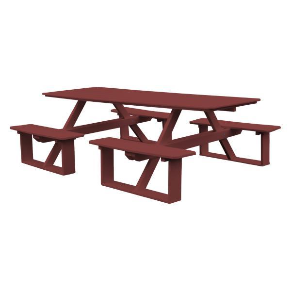 A &amp; L Furniture Recycled Plastic 8 ft Walk-In Table Picnic Table Cherrywood / No