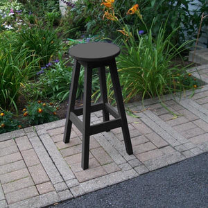 A & L Furniture Recycled Plastic Bar Stool Stool Black