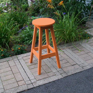 A & L Furniture Recycled Plastic Bar Stool Stool Orange