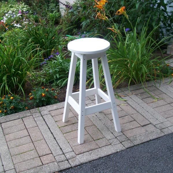 A &amp; L Furniture Recycled Plastic Bar Stool Stool White