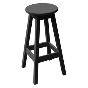 A & L Furniture Recycled Plastic Bar Stool Stool Black