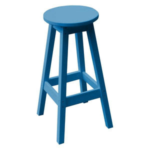 A & L Furniture Recycled Plastic Bar Stool Stool Blue