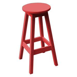 A & L Furniture Recycled Plastic Bar Stool Stool Bright Red