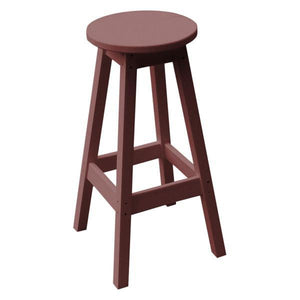A & L Furniture Recycled Plastic Bar Stool Stool Cherrywood