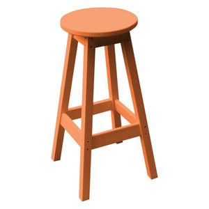 A & L Furniture Recycled Plastic Bar Stool Stool Orange