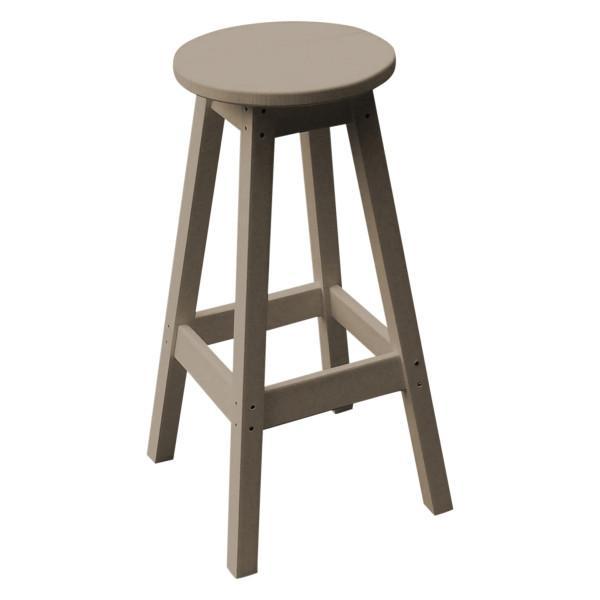 A &amp; L Furniture Recycled Plastic Bar Stool Stool Weathered Wood