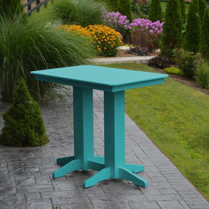 A & L Furniture Recycled Plastic Bar Table Bar Table 4ft / Aruba Blue / No