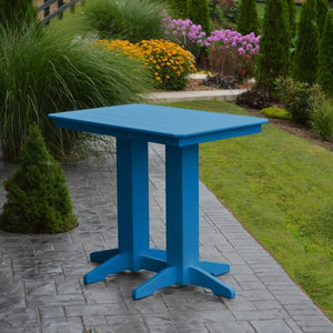 A & L Furniture Recycled Plastic Bar Table Bar Table 4ft / Aruba Blue / No