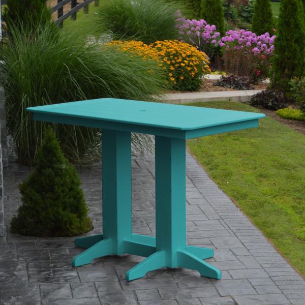 A &amp; L Furniture Recycled Plastic Bar Table Bar Table 4ft / Aruba Blue / No