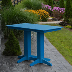 A & L Furniture Recycled Plastic Bar Table Bar Table 4ft / Aruba Blue / No