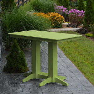 A & L Furniture Recycled Plastic Bar Table Bar Table 4ft / Aruba Blue / No