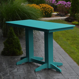 A & L Furniture Recycled Plastic Bar Table Bar Table 4ft / Aruba Blue / No