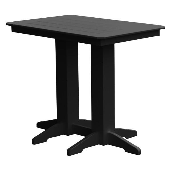 A &amp; L Furniture Recycled Plastic Bar Table Bar Table 4ft / Black / No
