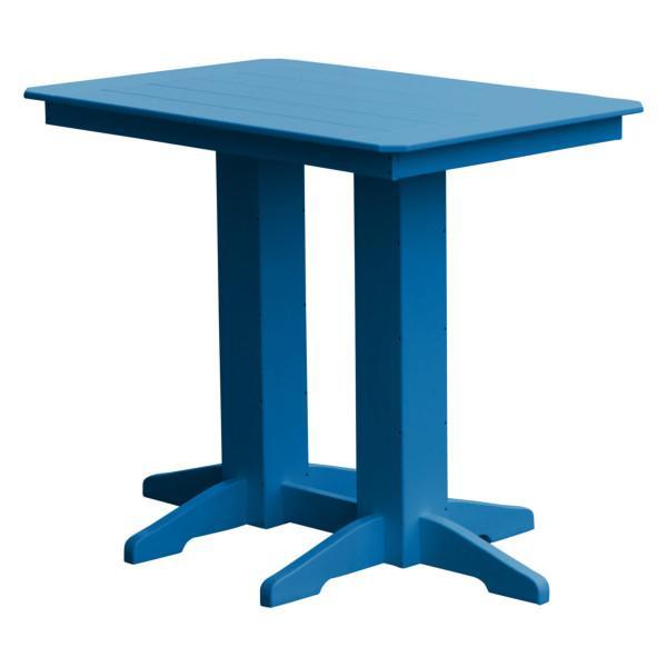 A &amp; L Furniture Recycled Plastic Bar Table Bar Table 4ft / Blue / No