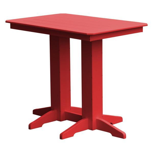 A &amp; L Furniture Recycled Plastic Bar Table Bar Table 4ft / Bright Red / No