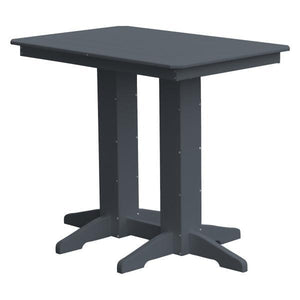 A & L Furniture Recycled Plastic Bar Table Bar Table 4ft / Dark Gray / No