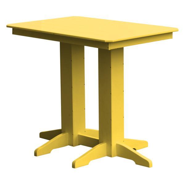 A &amp; L Furniture Recycled Plastic Bar Table Bar Table 4ft / Lemon Yellow / No
