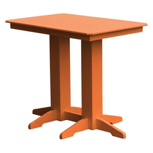 A & L Furniture Recycled Plastic Bar Table Bar Table 4ft / Orange / No