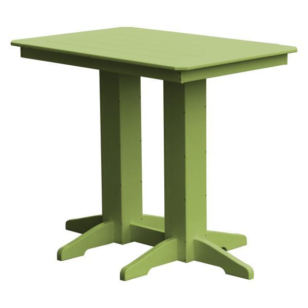 A &amp; L Furniture Recycled Plastic Bar Table Bar Table 4ft / Tropical Lime / No